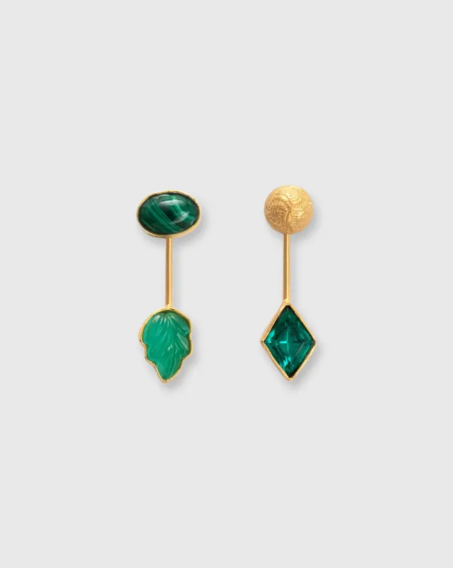 Detachable Drop Earrings in Green made by Mashburn