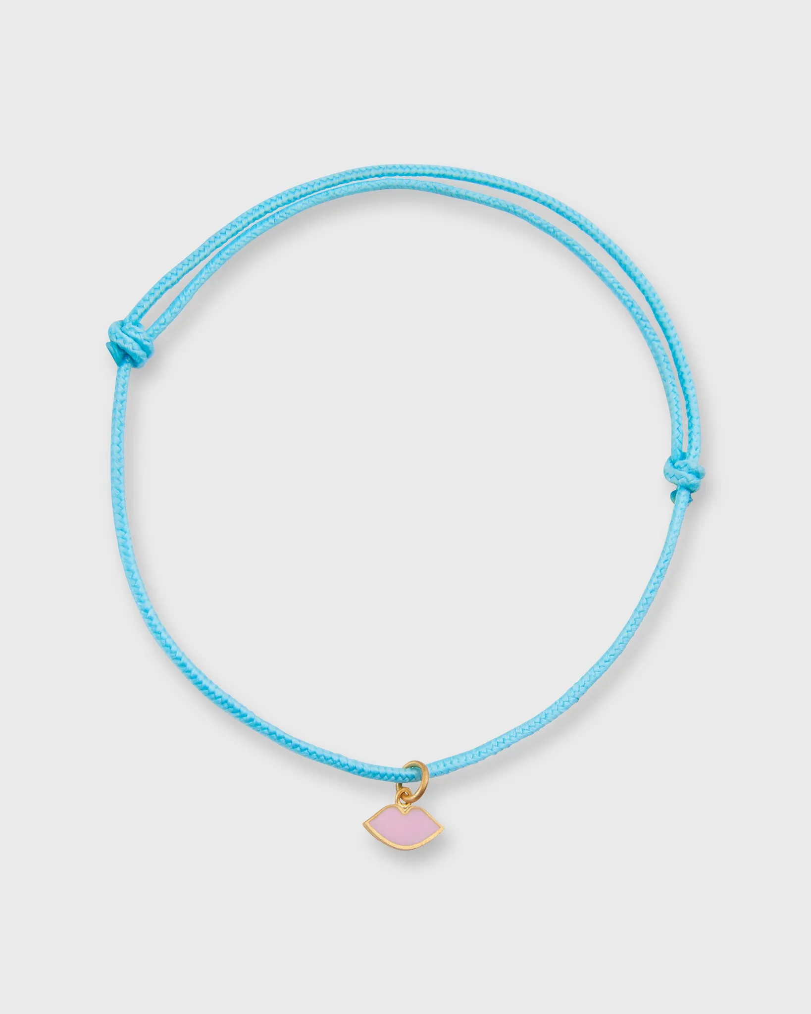 Kiss Charm Bracelet in Pink Enamel/Assorted Color Cord sold by Mashburn