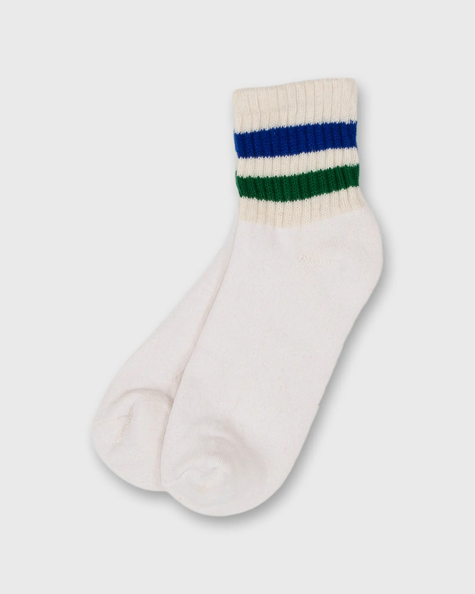 Retro Stripe Quarter Crew Socks in Royal/Kelly sold by Mashburn
