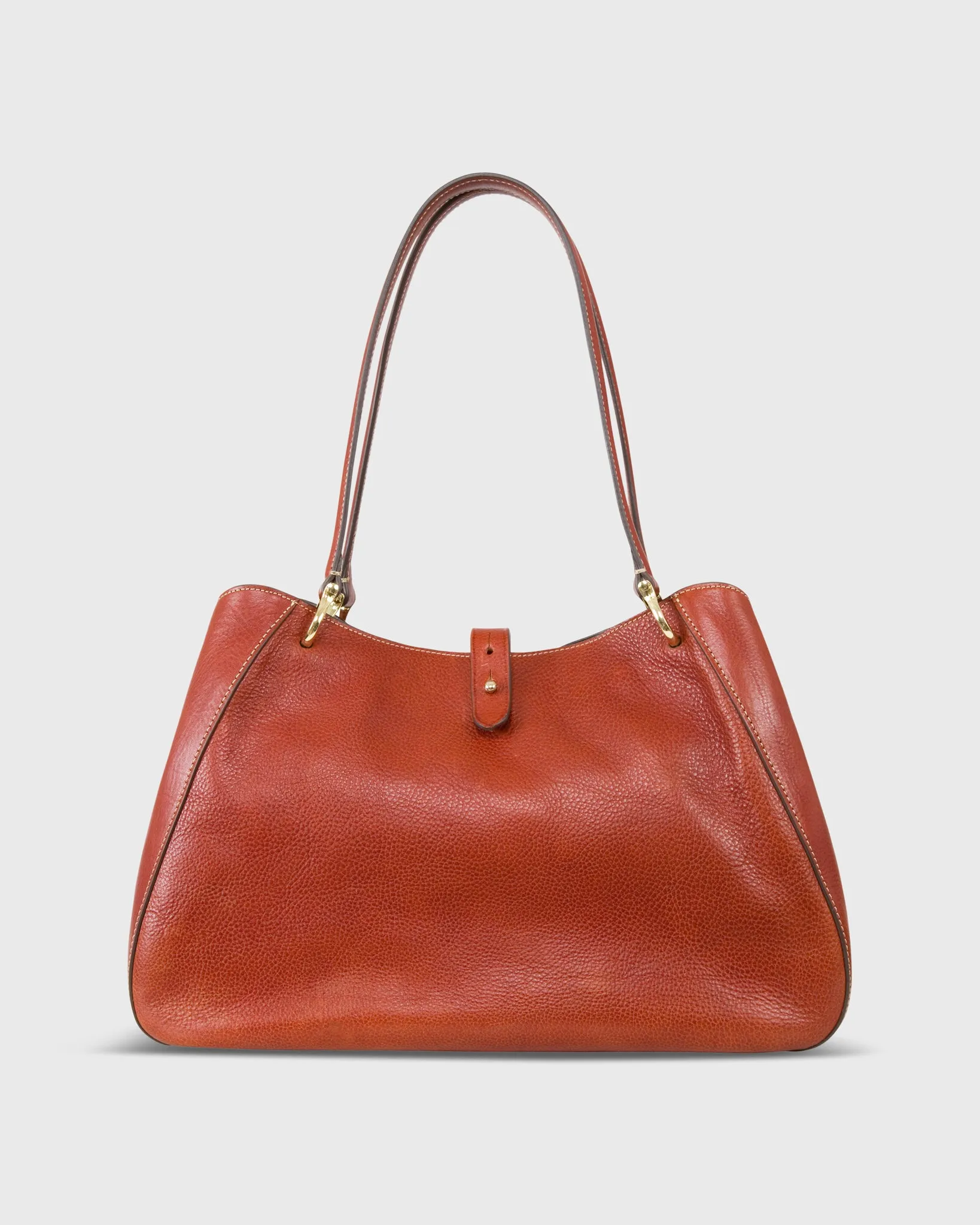 Alissa Satchel Bag in English Tan Leather sold by Mashburn