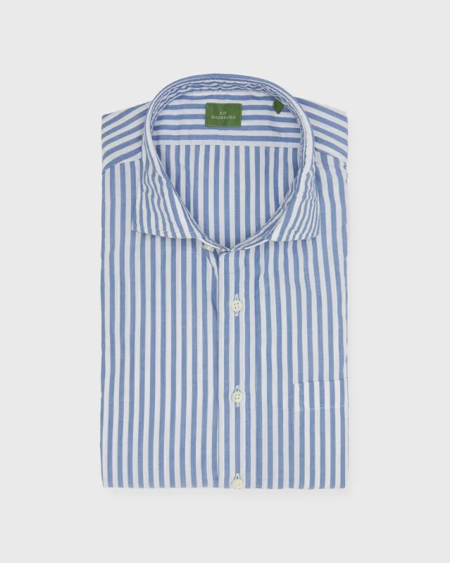 Spread Collar Sport Shirt in Ink Stripe Chambray sold by Mashburn