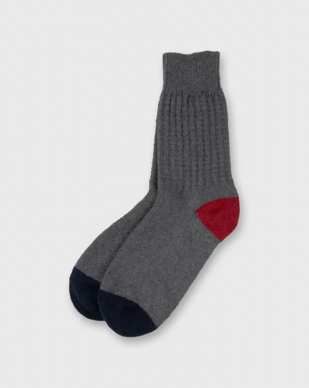 Cotton Waffle Knit Socks in Grey sold by Mashburn