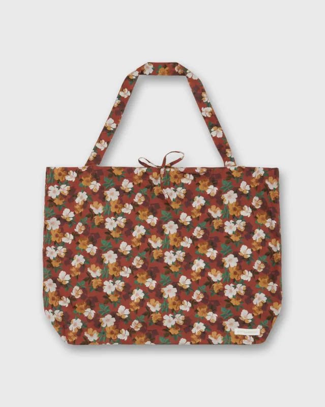 Reusable Tote Bag in Chestnut Multi Nysa Liberty Fabric made by Mashburn