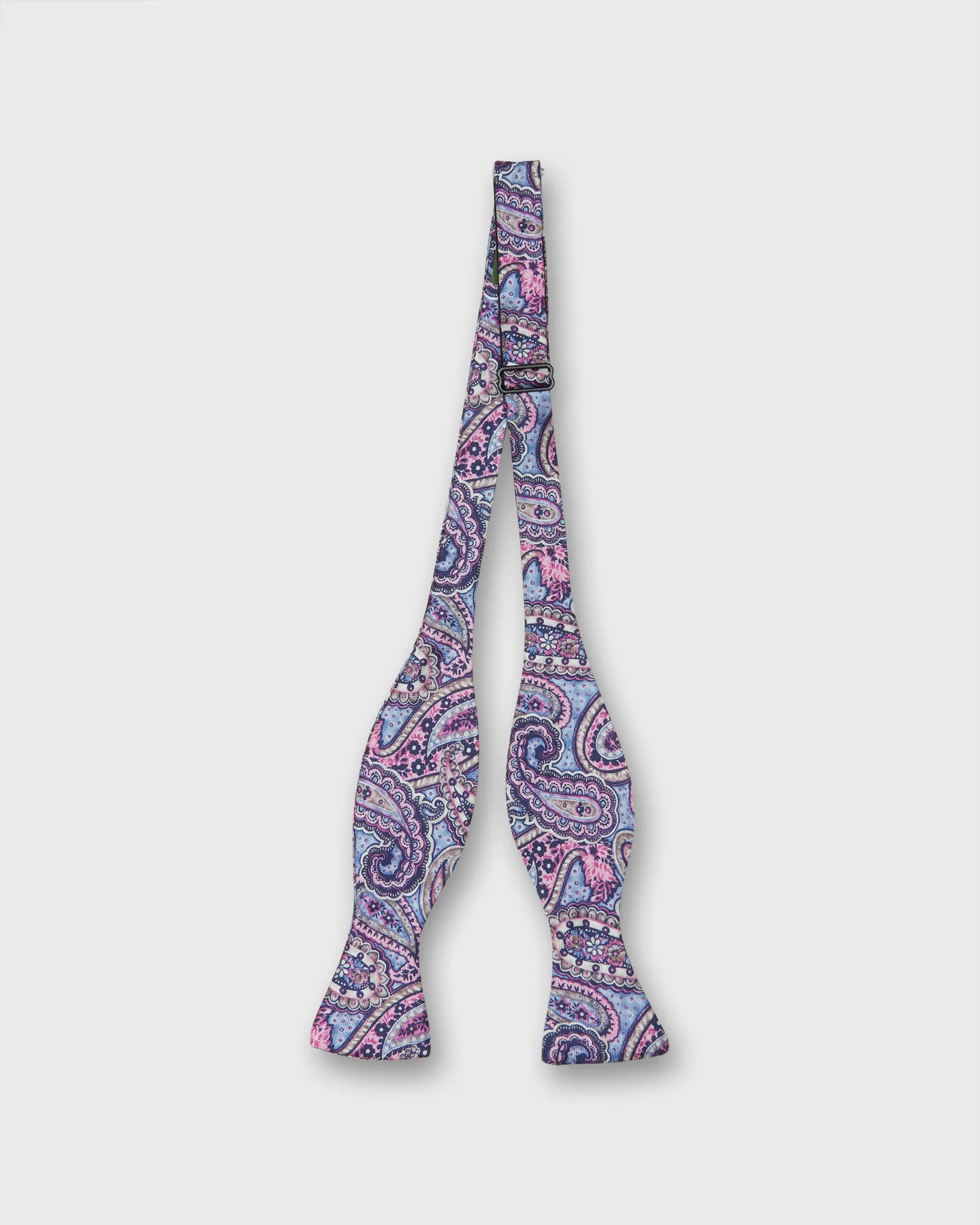Silk Bow Tie in Blue/Fuchsia Bernadette Paisley sold by Mashburn product image thumbnail 2