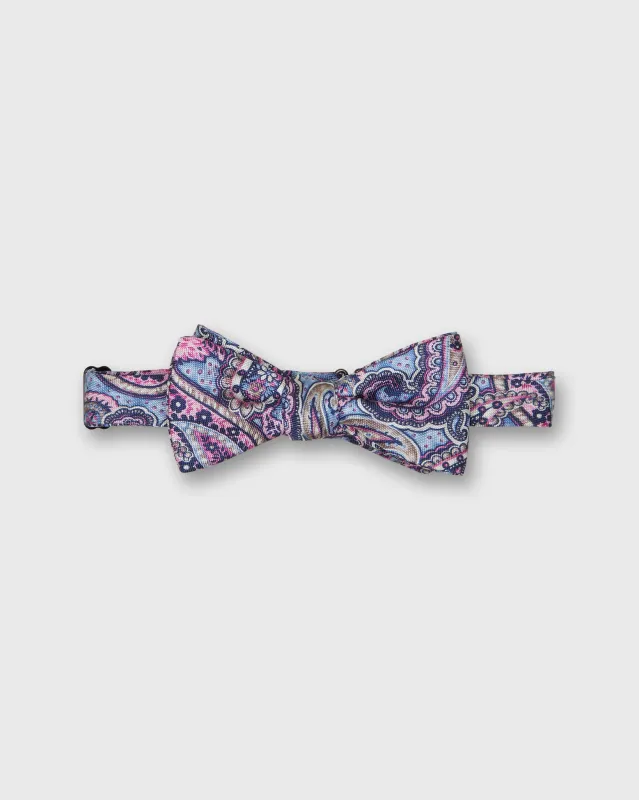 Silk Bow Tie in Blue/Fuchsia Bernadette Paisley sold by Mashburn
