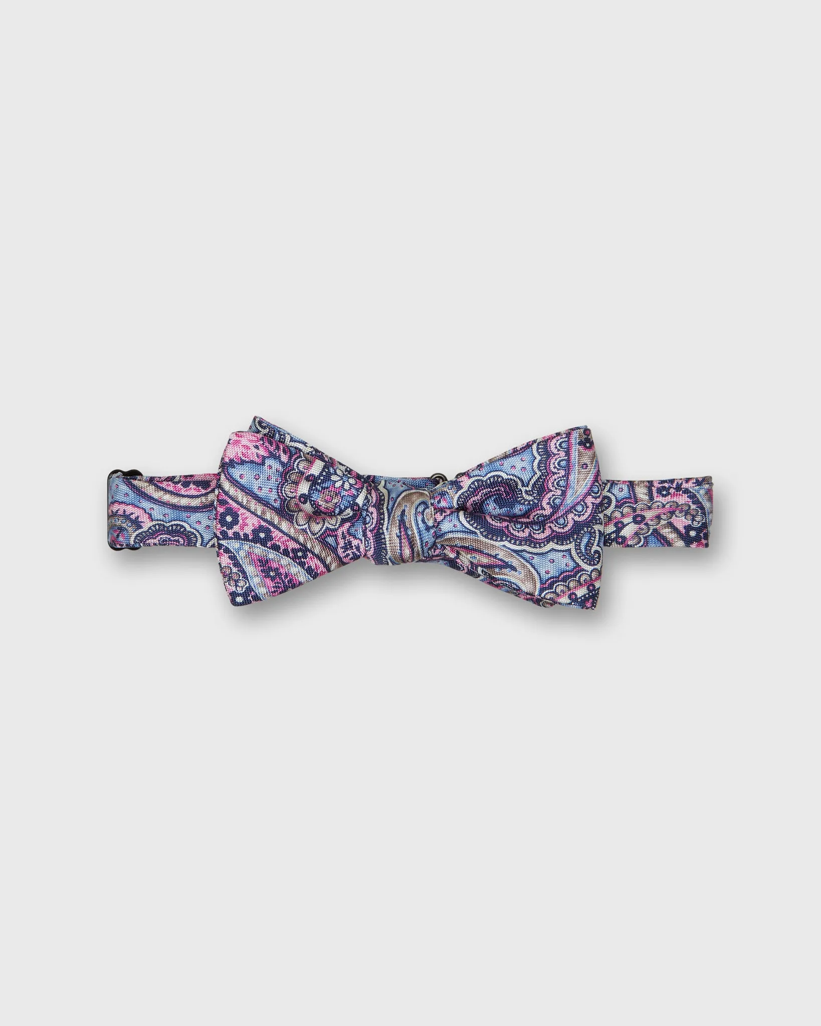 Silk Bow Tie in Blue/Fuchsia Bernadette Paisley sold by Mashburn
