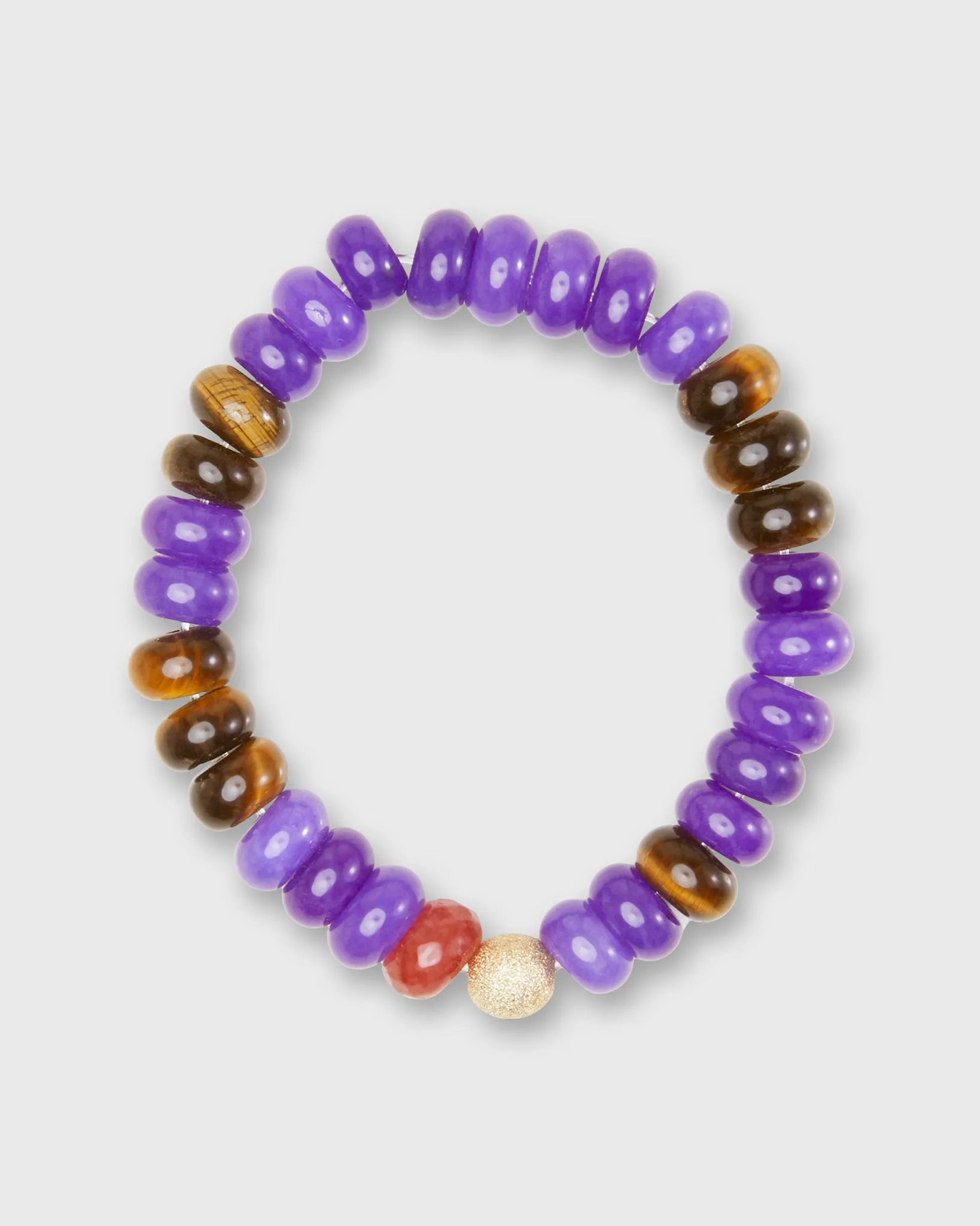 Semi Precious Beaded Bracelet in Purple Tiger sold by Mashburn