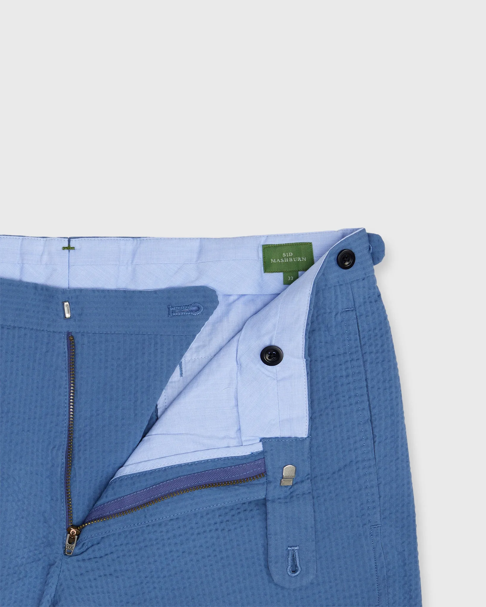 Side-Tab Short in Lake Seersucker sold by Mashburn product image thumbnail 4