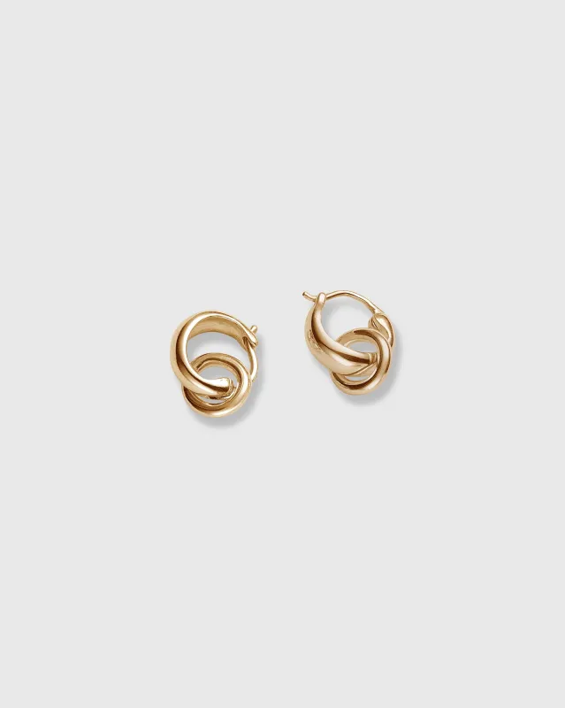 Small Double Hoop Earrings in Gold sold by Mashburn