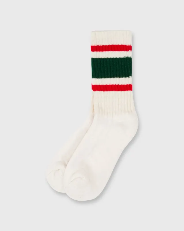 Retro Stripe Socks in Green/Red sold by Mashburn
