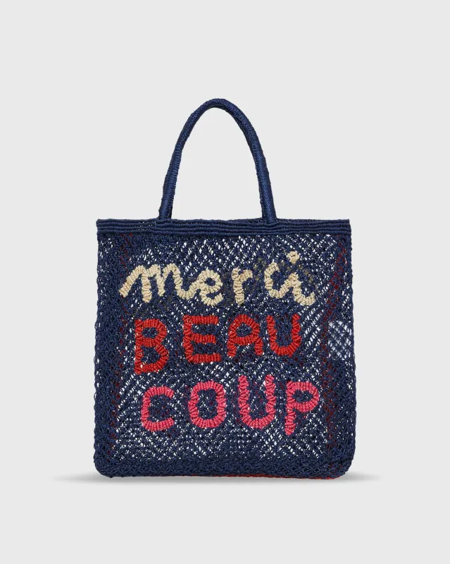 Large Merci Beau Coup Tote in Blue Multi sold by Mashburn