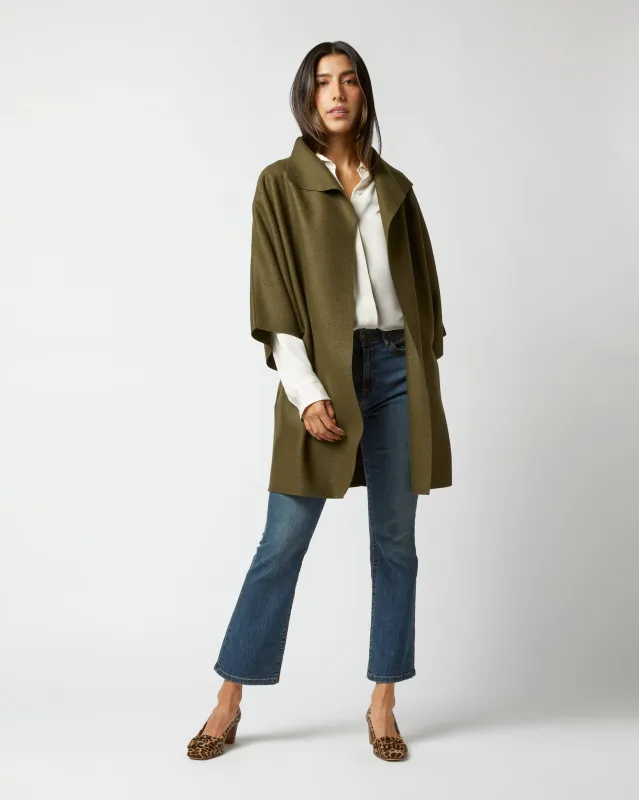 Kimono Coat in Moss Green sold by Mashburn