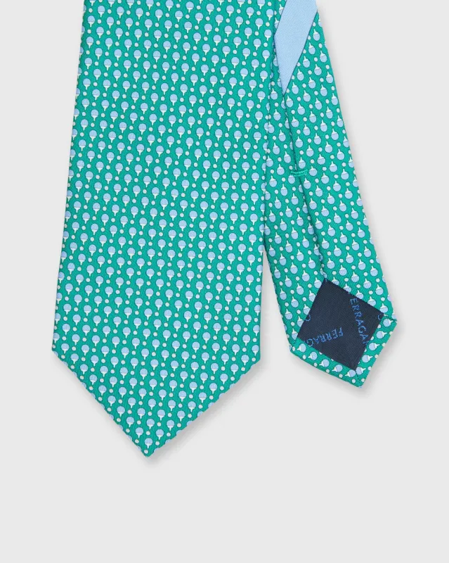 Silk Print Tie in Green/Blue Ping Pong sold by Mashburn