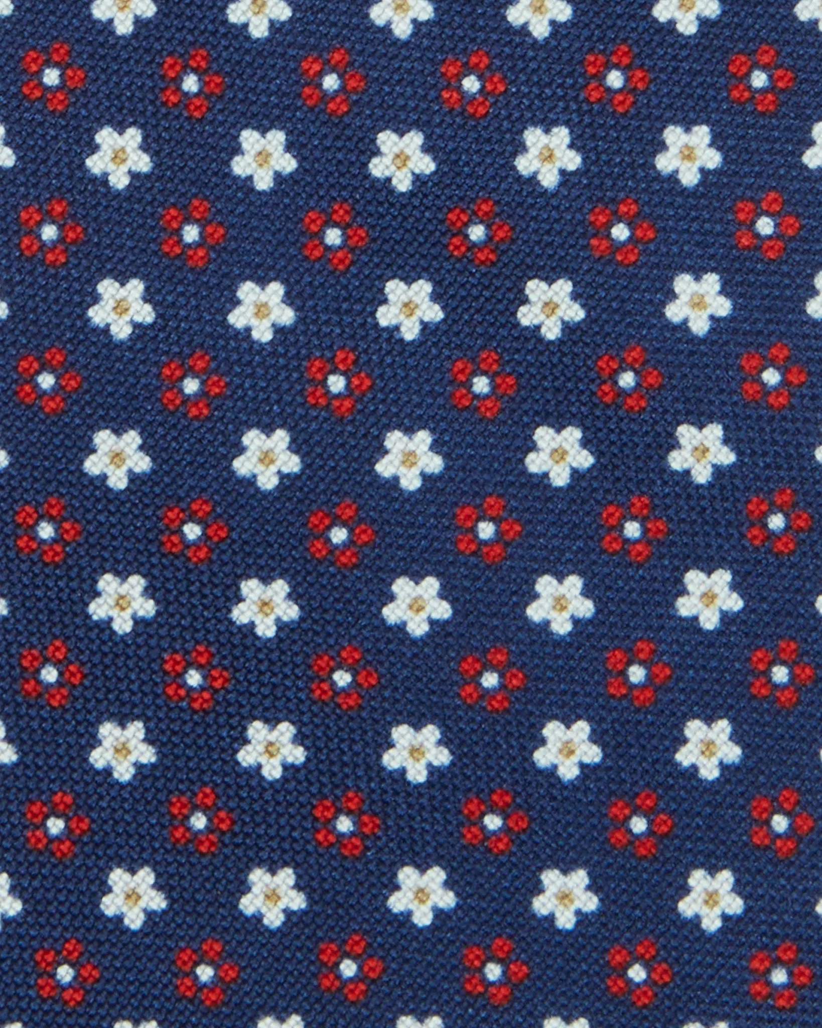 Silk Print Tie in Navy/Red/Bone Flower sold by Mashburn product image thumbnail 2