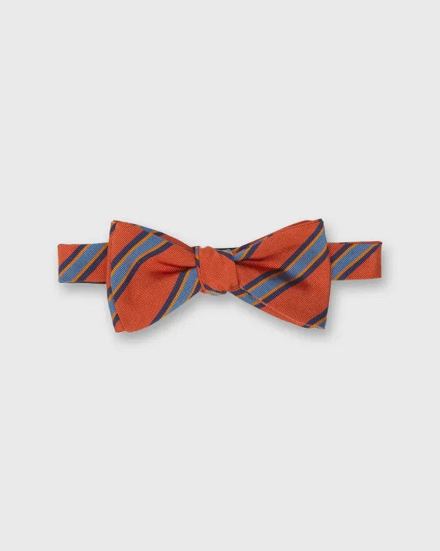 Silk Bow Tie in Orange/Blue/Navy/Gold Stripe made by Sid Mashburn