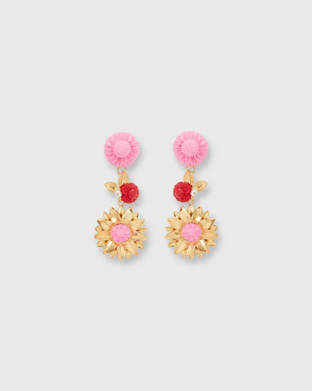 The Limoncello Earrings in Bubble Pink/Ruby made by Mashburn