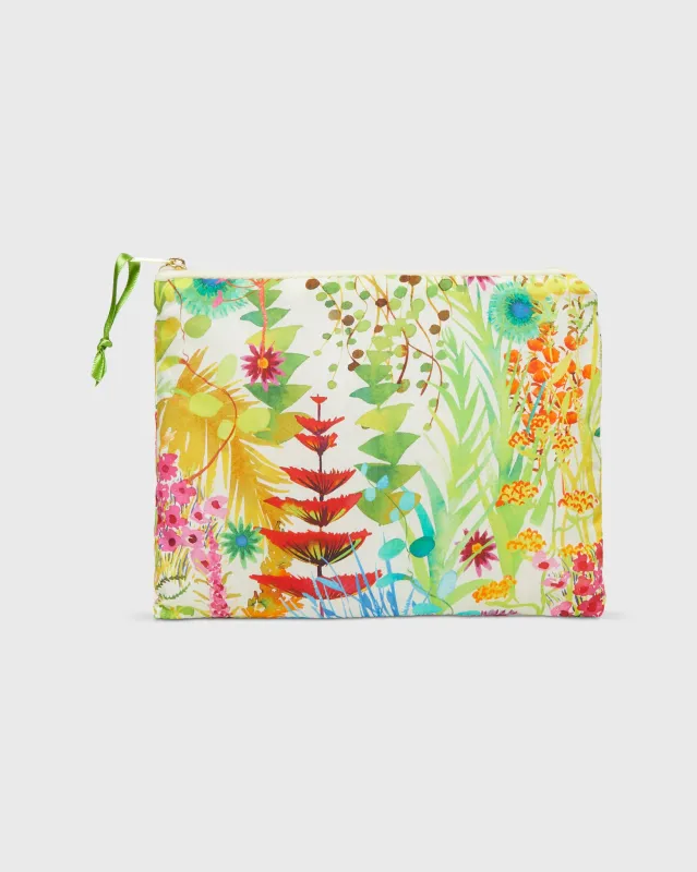 Soft Small Zip Pouch in Ivory Multi Tresco Liberty Fabric made by Mashburn