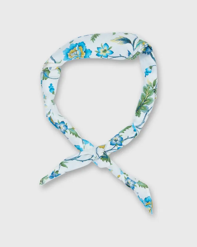Anyway Scarf in White/Blue/Green Multi Eva Belle Liberty Fabric made by Mashburn