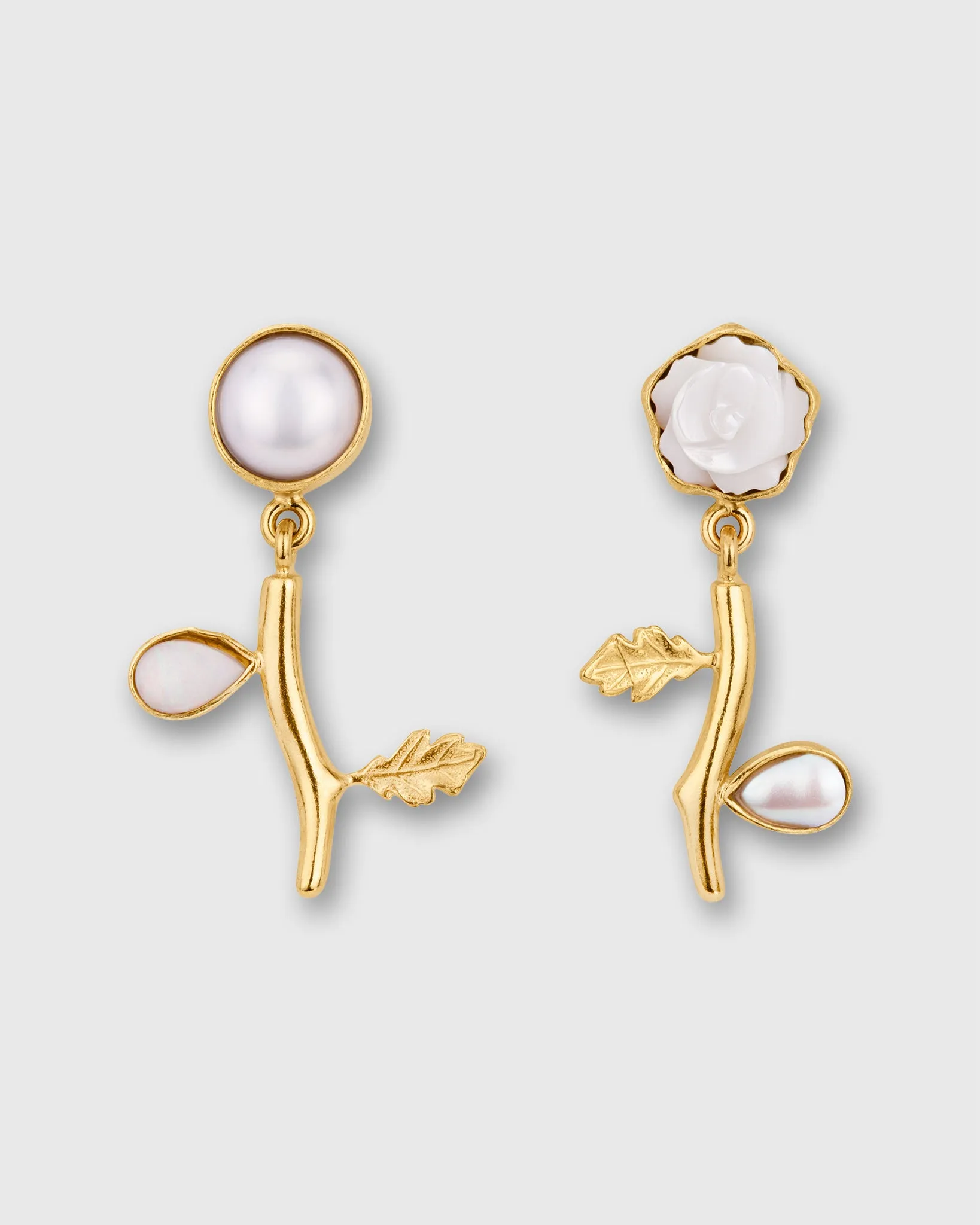 Flower Drop Earrings in White sold by Mashburn product image thumbnail 4