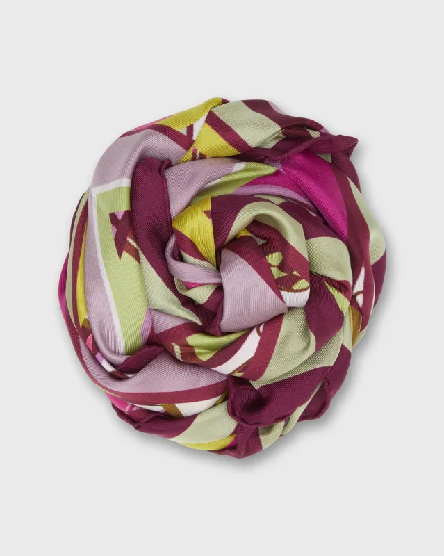Square Scarf in Lime/Pink Kaleidoscope made by Mashburn