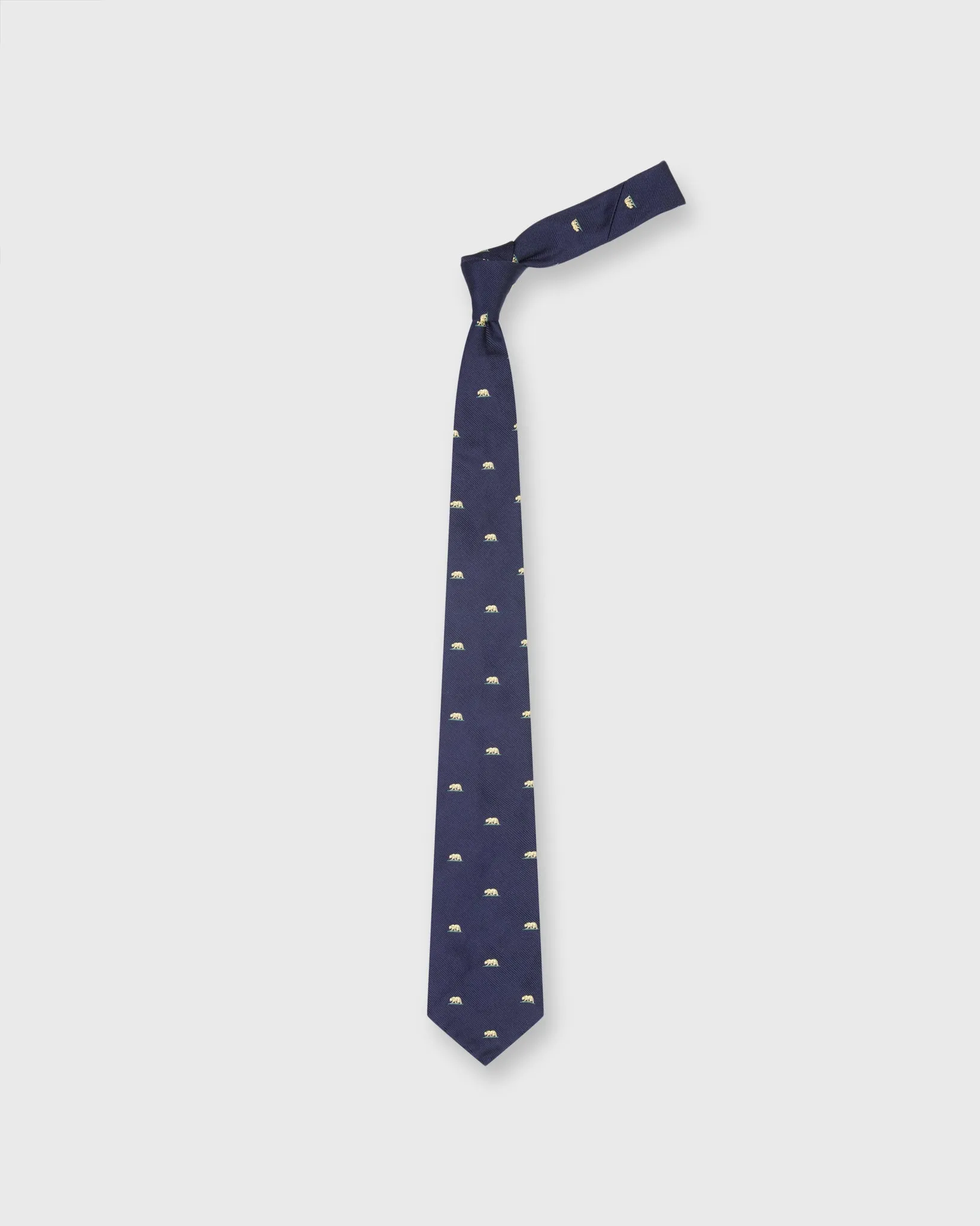 Silk Club Tie in Navy/Yellow Bear sold by Mashburn product image thumbnail 3