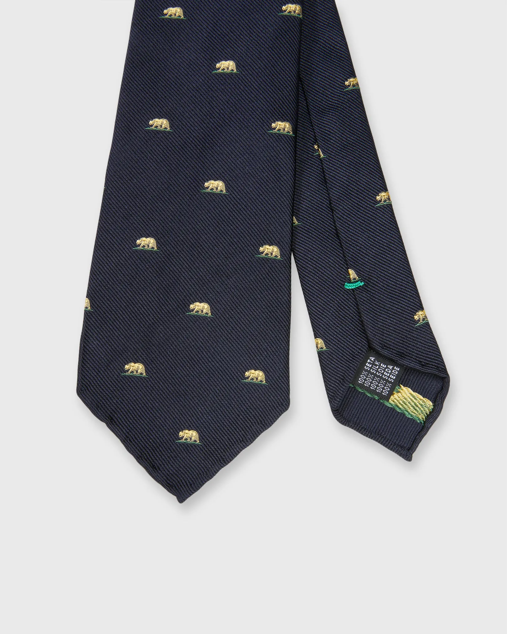 Silk Club Tie in Navy/Yellow Bear sold by Mashburn