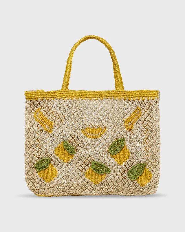 Small Lemon Tote in Natural/Yellow sold by Mashburn
