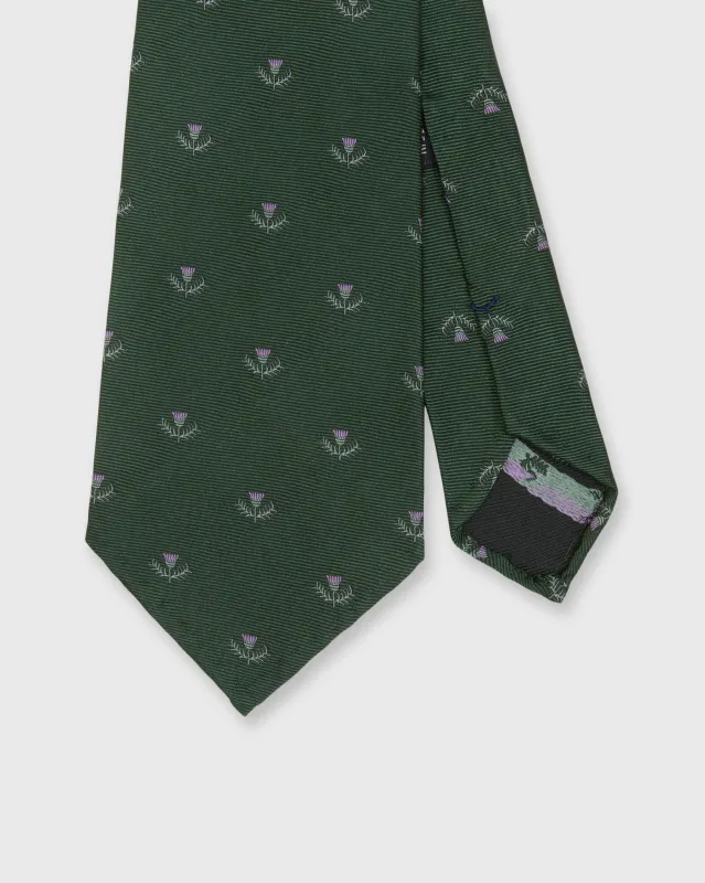 Silk Club Tie in Hunter/Lavender/Green Laurel made by Sid Mashburn