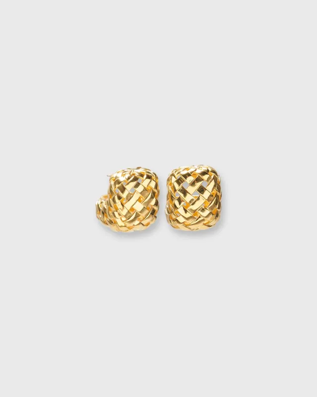 Woven Hoop Earrings in Gold sold by Mashburn
