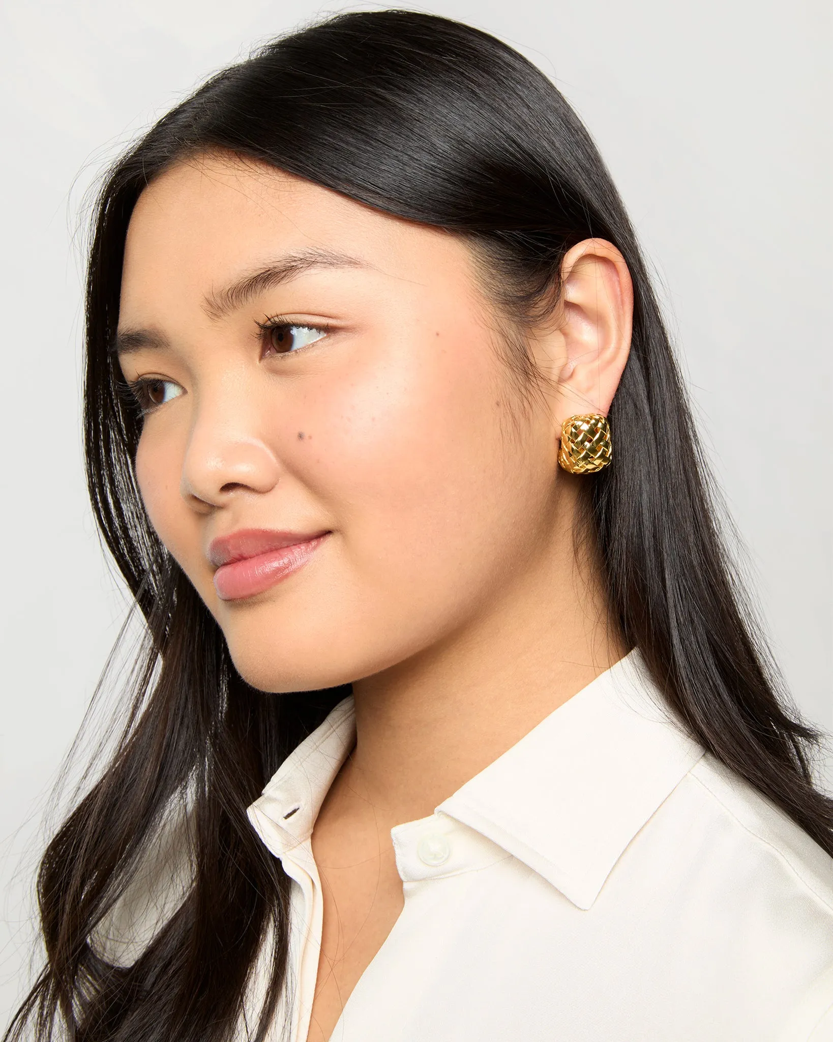 Woven Hoop Earrings in Gold sold by Mashburn product image thumbnail 2