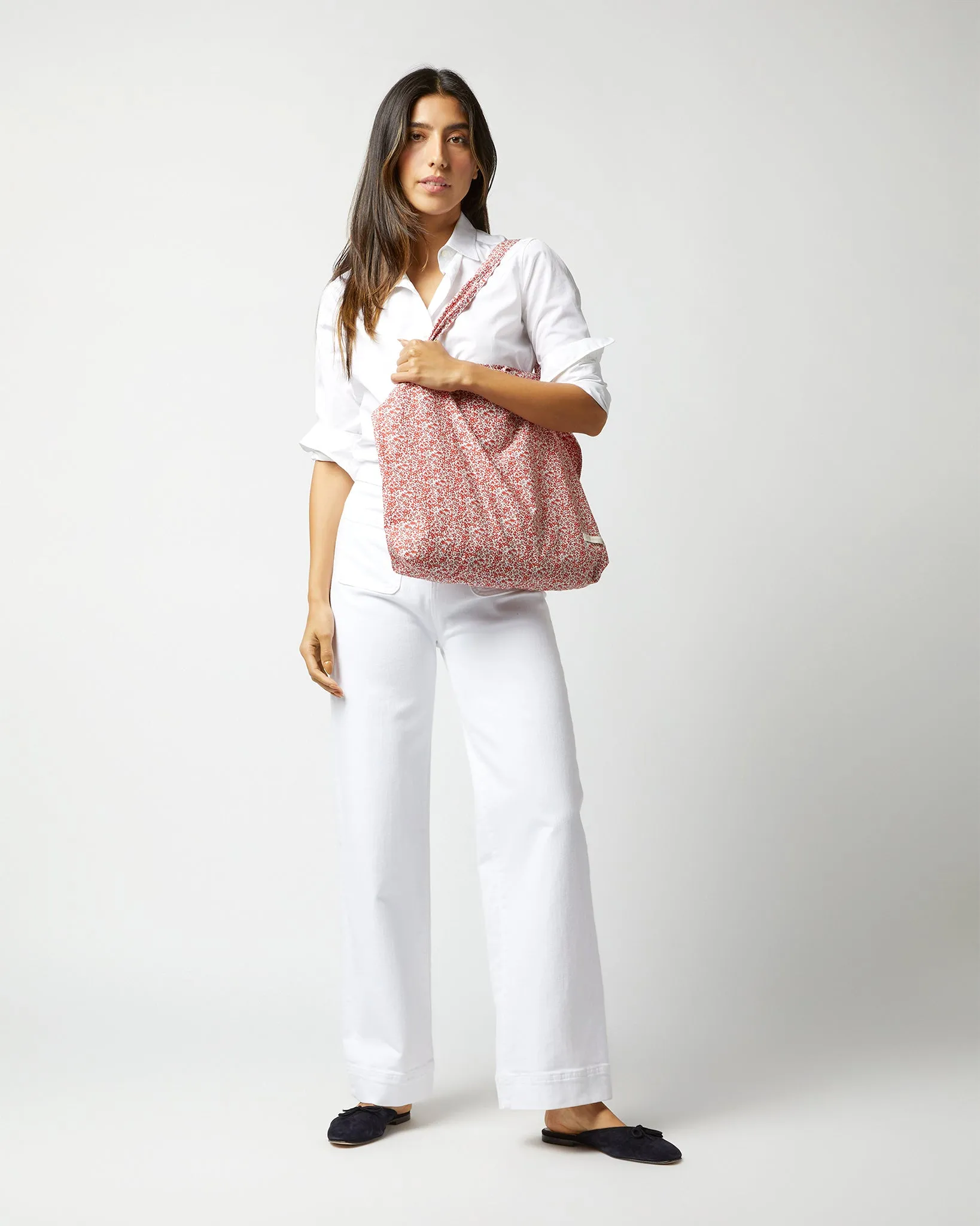 Reusable Tote Bag in Red/Multi Chamomile Liberty Fabric sold by Mashburn product image thumbnail 3