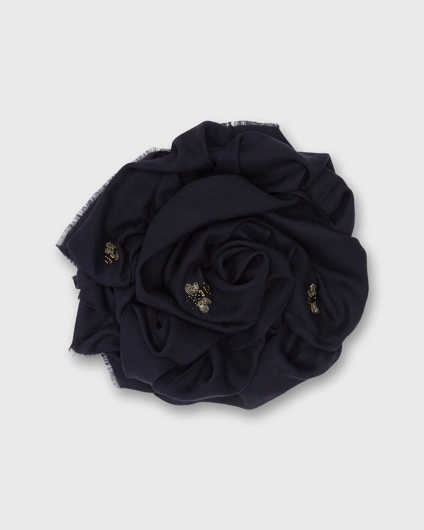 Bees Scarf in Solid Navy sold by Mashburn