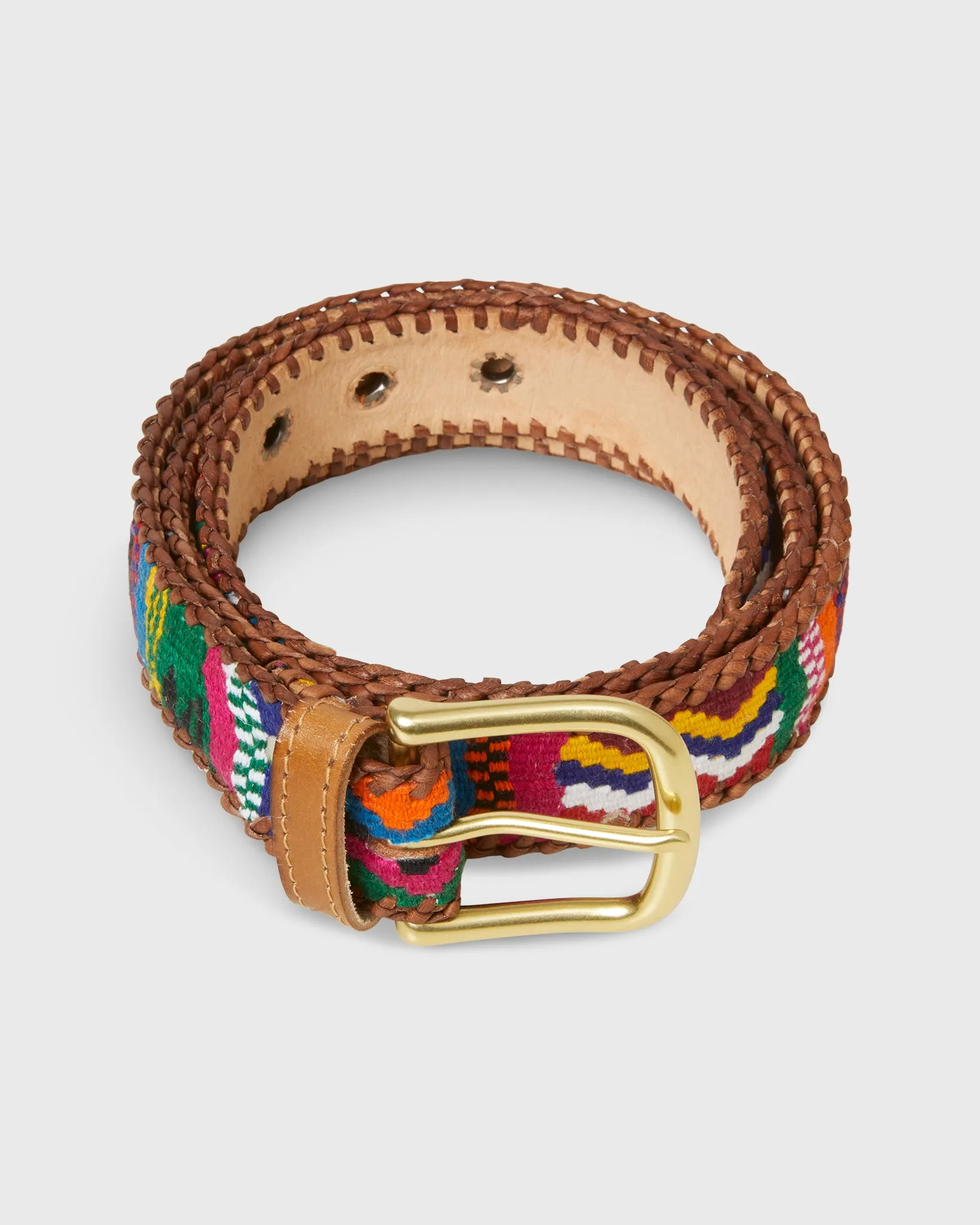 1.5" Hand-Loomed Belt in Blue/Pink/Orange Multi sold by Mashburn
