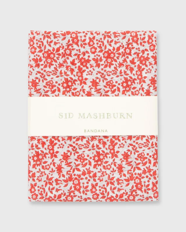 Bandana in Red/White Chamomile Liberty Fabric sold by Mashburn