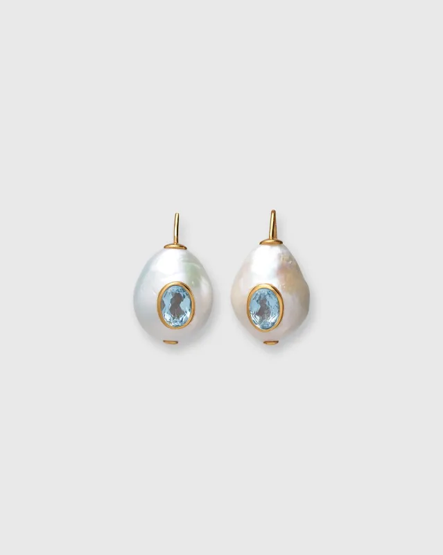 Pearl Pablo Earrings in Blue Topaz made by Lizzie Fortunato