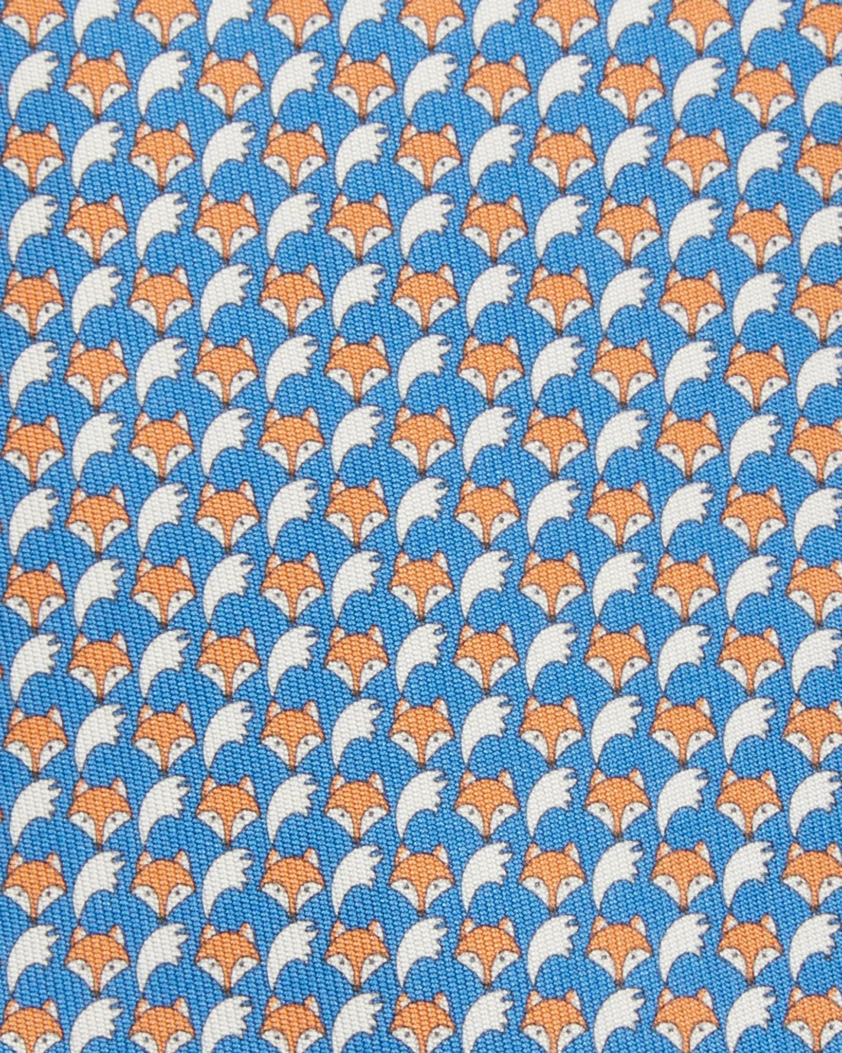 Silk Print Tie in Blue/Orange Fox sold by Mashburn product image thumbnail 2