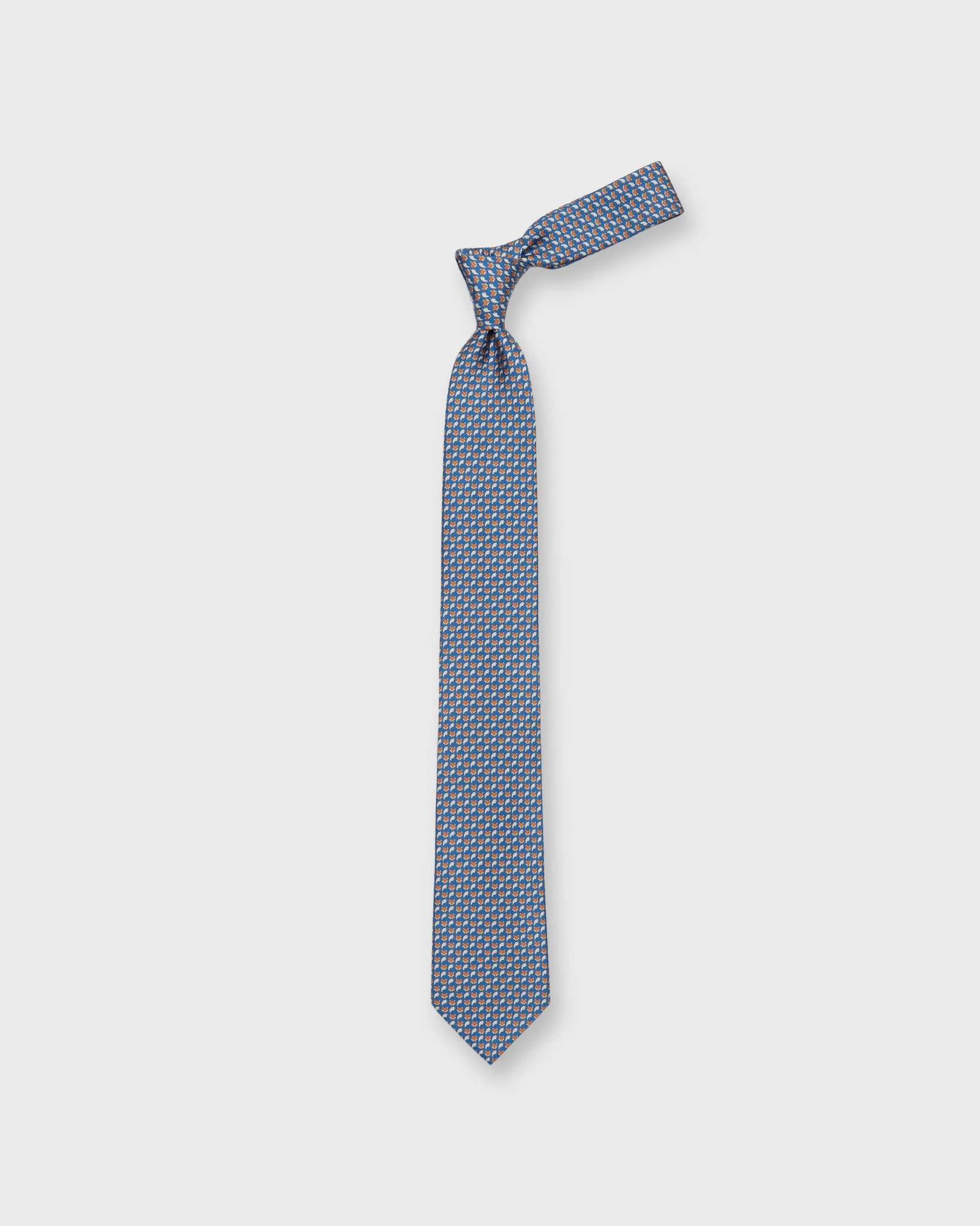 Silk Print Tie in Blue/Orange Fox sold by Mashburn product image thumbnail 3