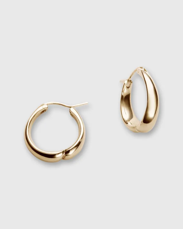 Dented Hoop Earrings in Gold-Plated Brass sold by Mashburn