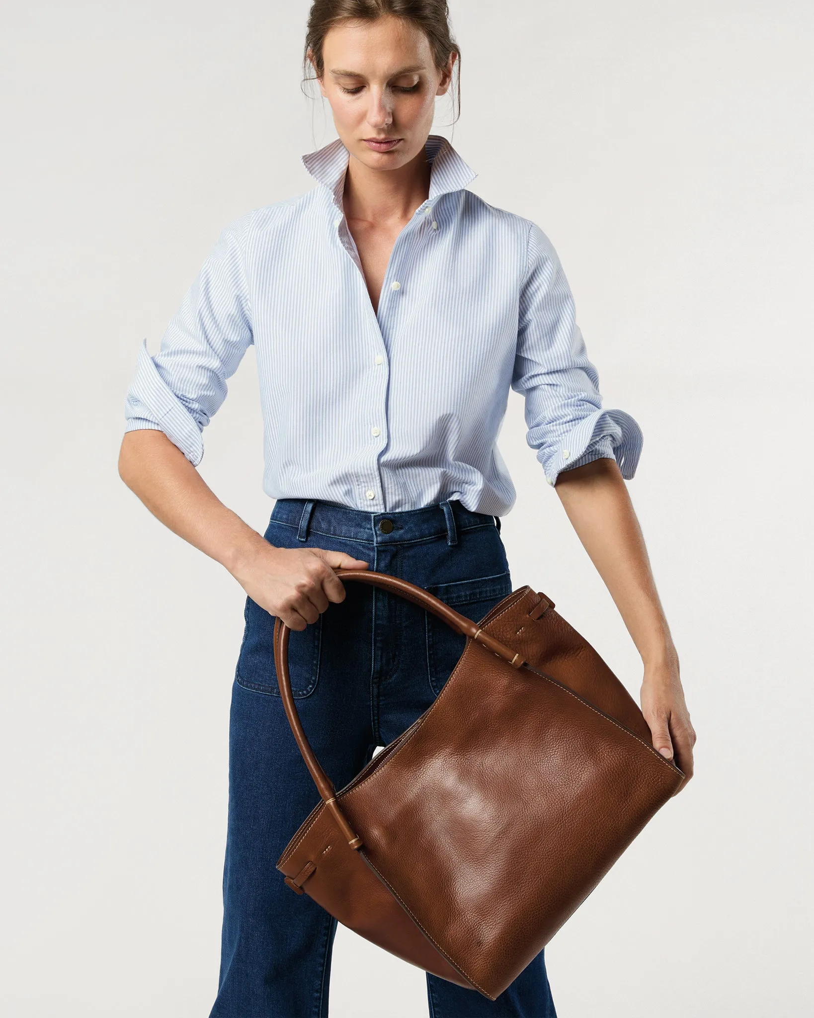 Zoe Tote in Brown Leather sold by Mashburn product image thumbnail 2