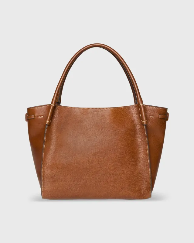 Zoe Tote in Brown Leather sold by Mashburn