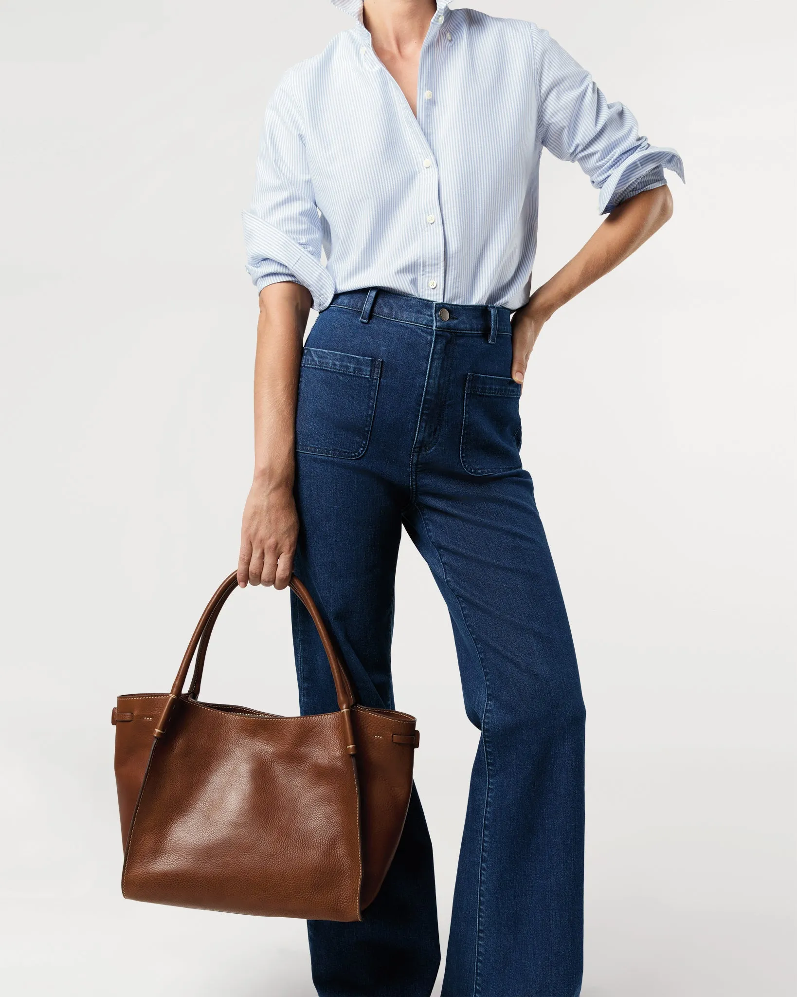 Zoe Tote in Brown Leather sold by Mashburn product image thumbnail 3