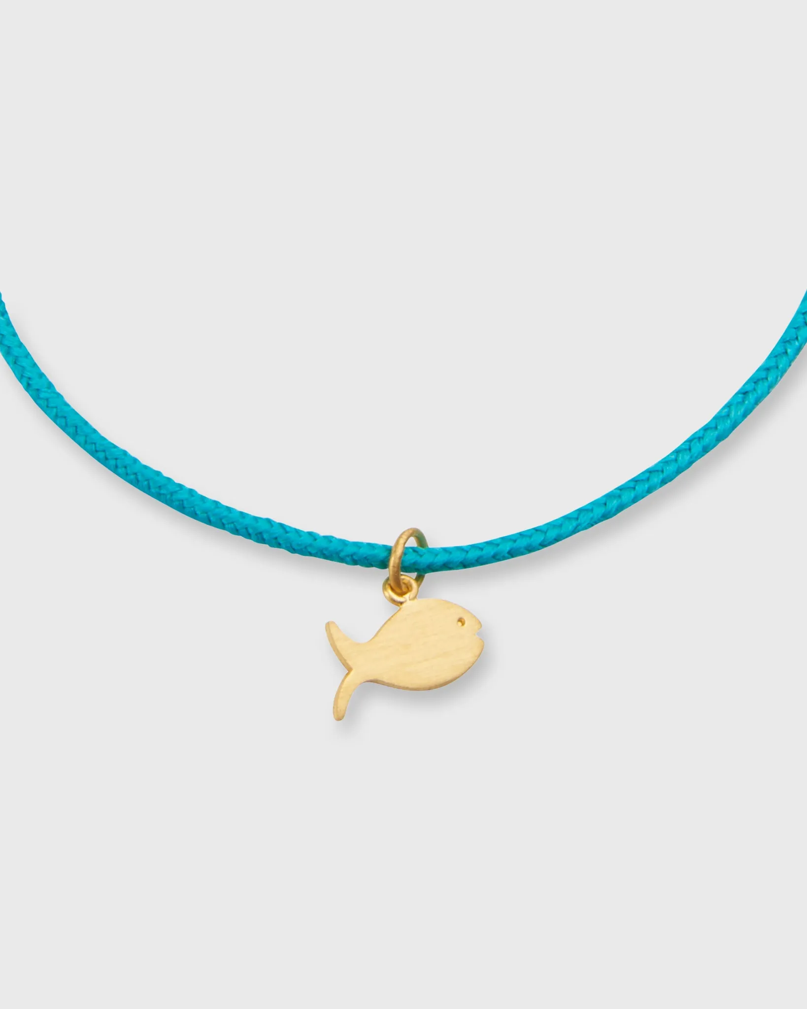 Fish Charm Bracelet in Gold/Seafoam Green Cord sold by Mashburn product image thumbnail 2