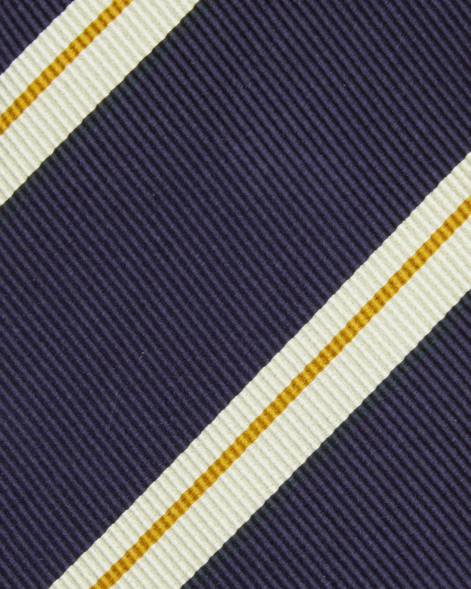 Silk Woven Tie in Navy/Bone/Yellow Stripe sold by Mashburn product image thumbnail 2