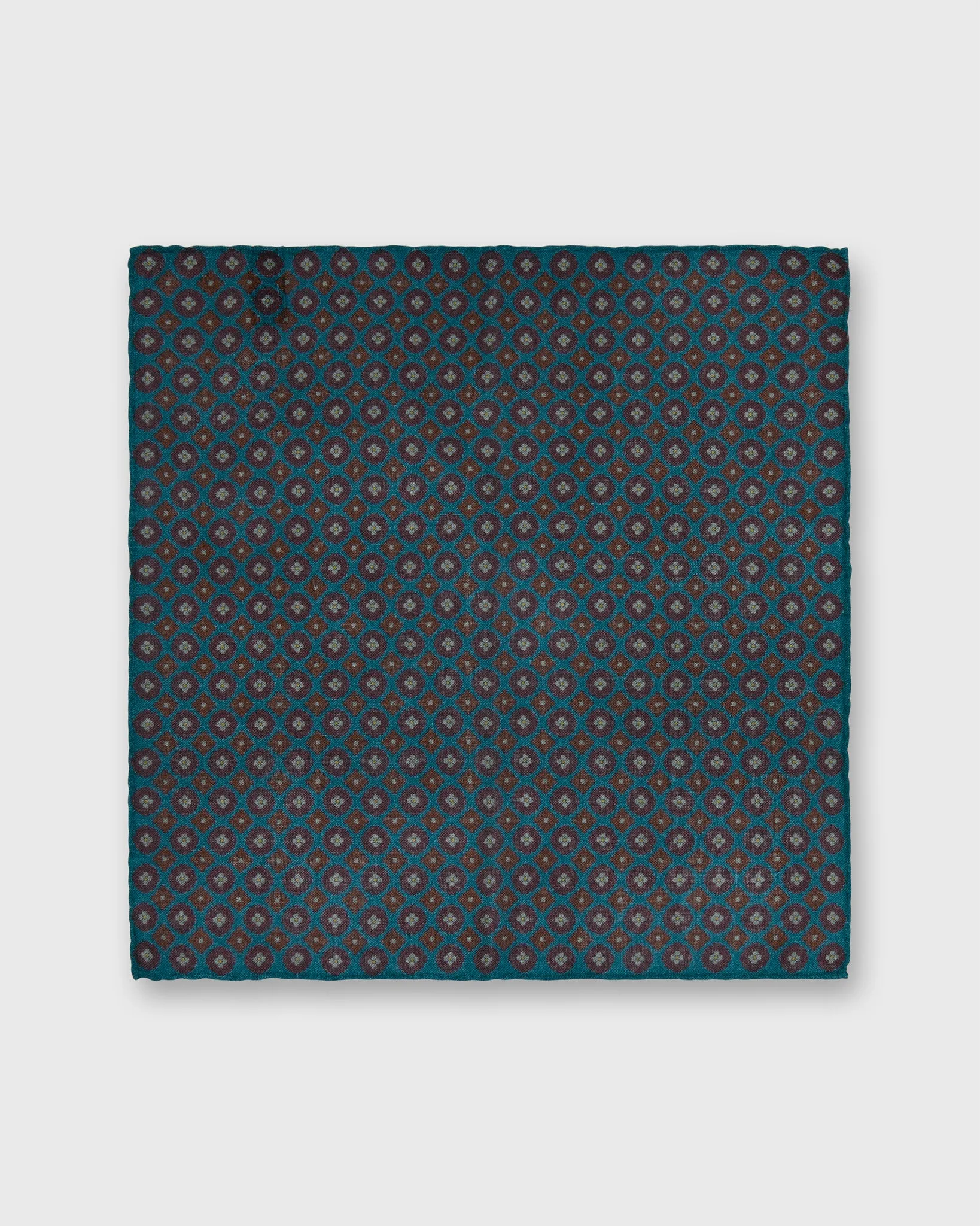 Wool/Silk Pocket Square in Lovat/Brown Medallion sold by Mashburn product image thumbnail 2