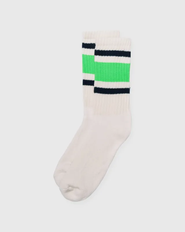 Retro Stripe Socks in Neon Green/Navy sold by Mashburn