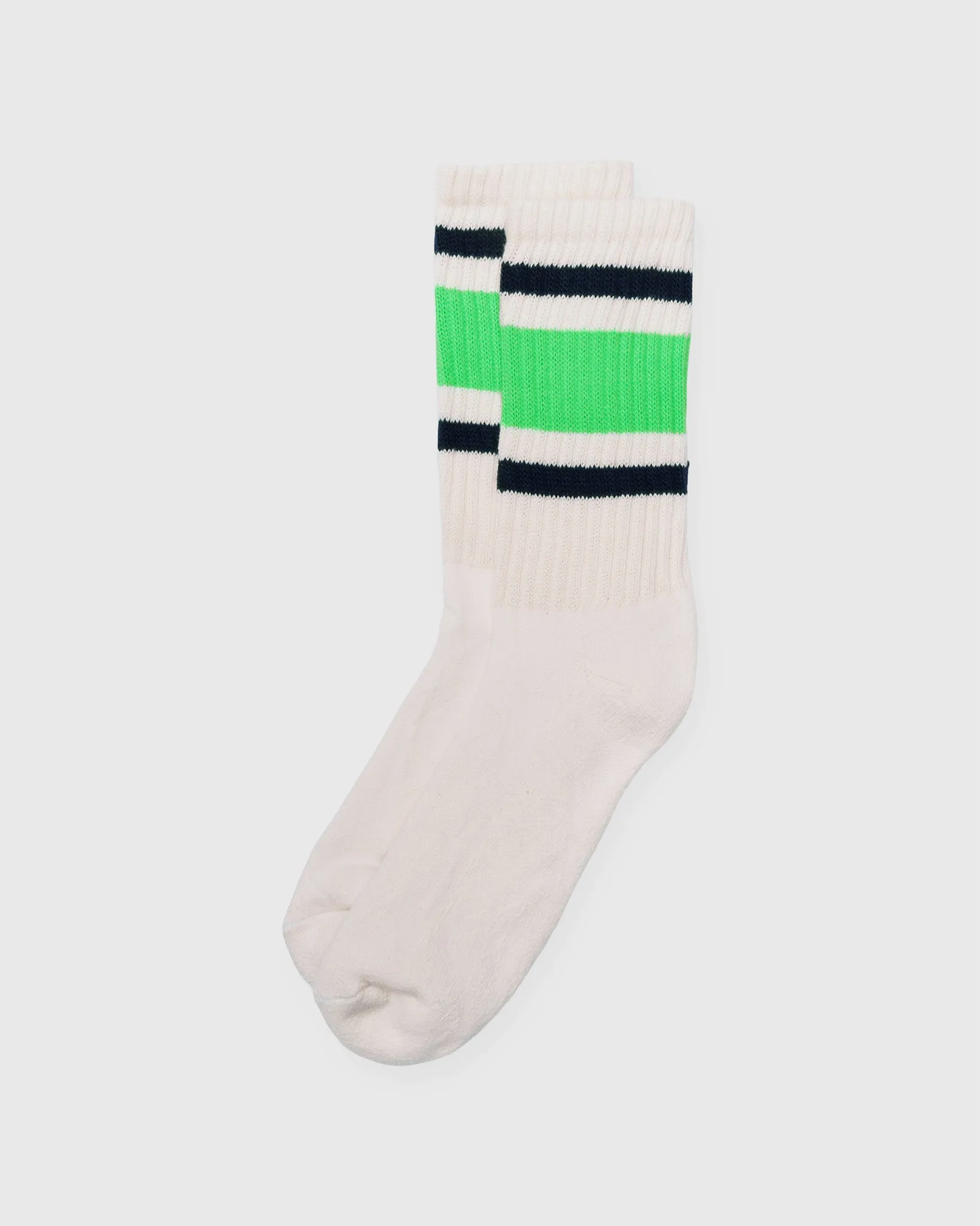 Retro Stripe Socks in Neon Green/Navy sold by Mashburn