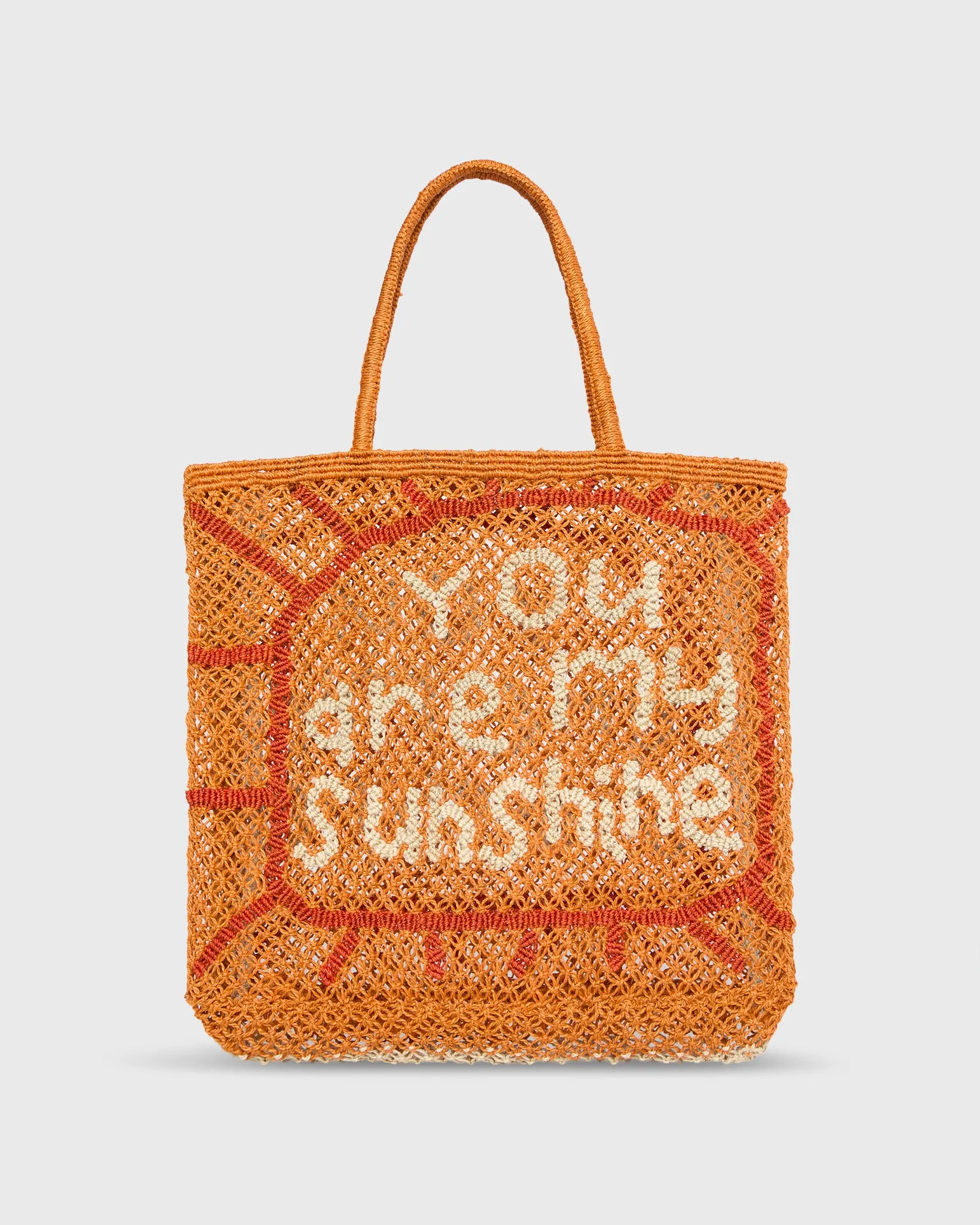 Large You Are My Sunshine Tote in Orange/Natural/Spice sold by Mashburn