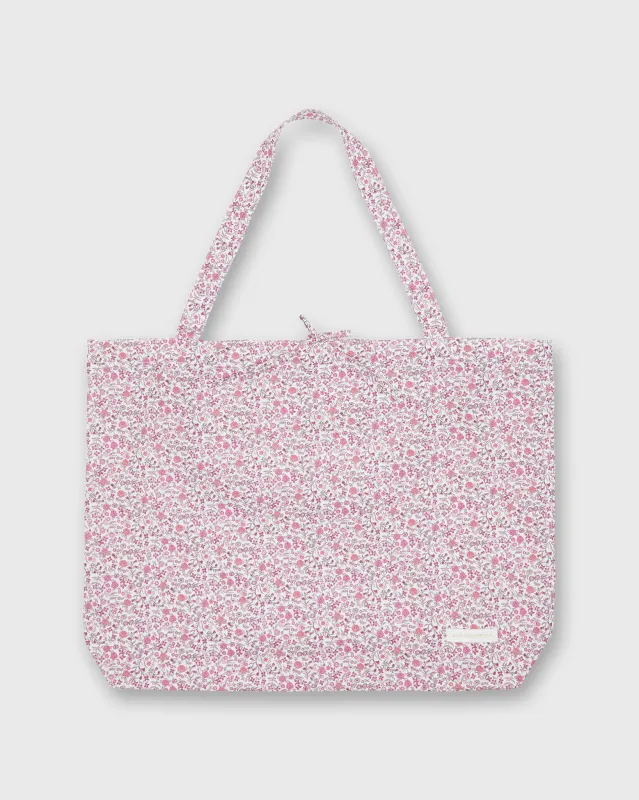 Reusable Tote Bag in Pink Diderot Liberty Fabric made by Mashburn