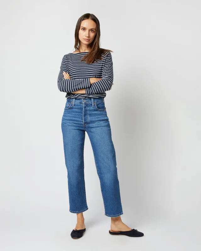 Ribcage Straight Ankle Jean in Summer Slide sold by Mashburn