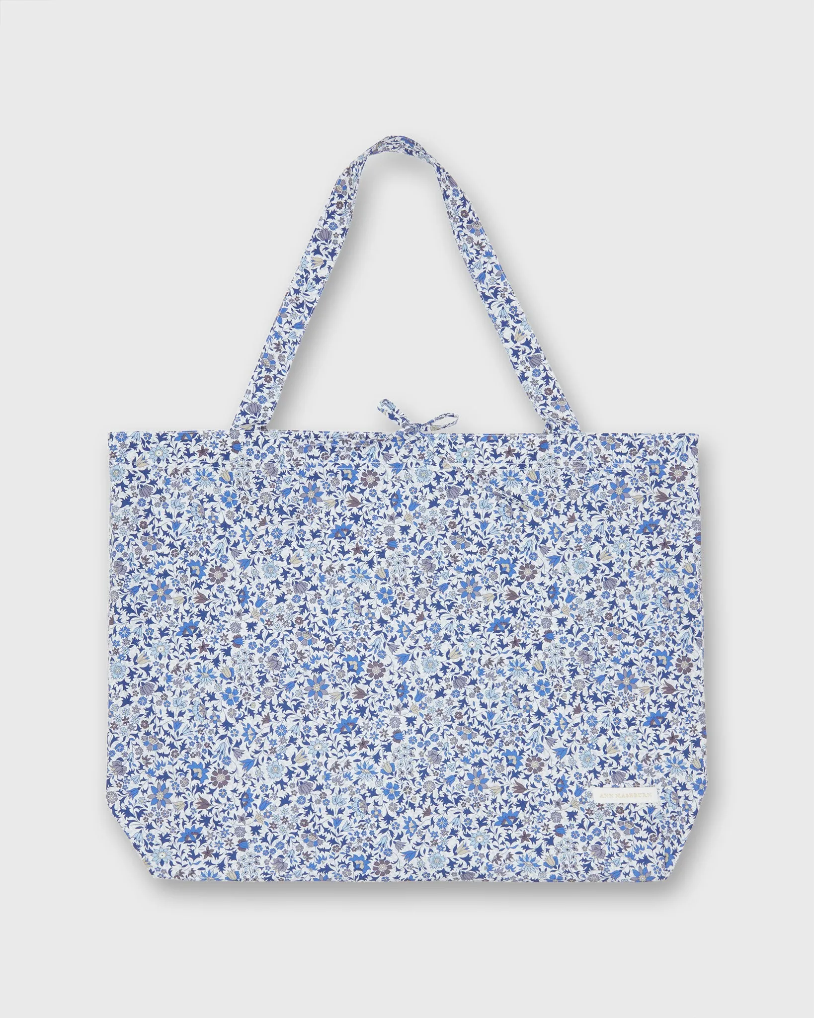 Reusable Tote Bag in Blue Godinton Garden Liberty Fabric sold by Mashburn